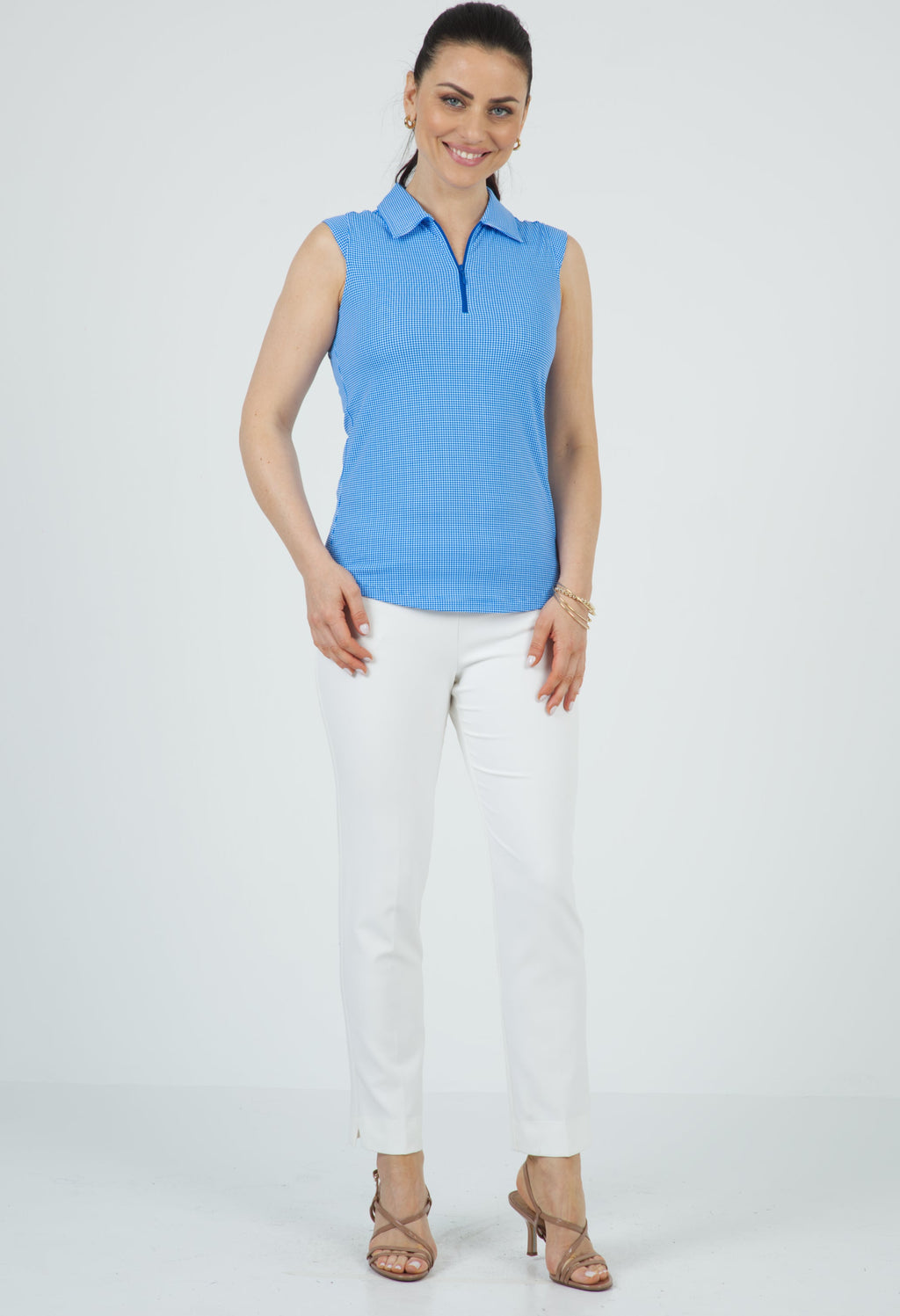 Mini Check Sleeveless Polo ¨C 14754